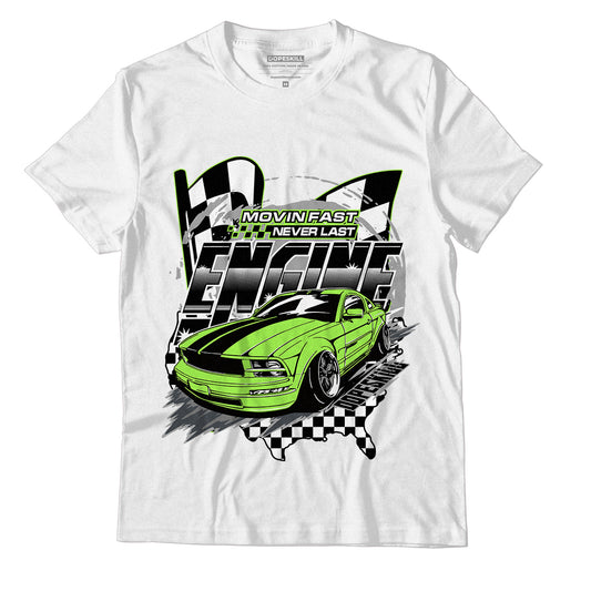 Jordan 5 Green Bean DopeSkill T-Shirt ENGINE Tshirt Graphic - White 