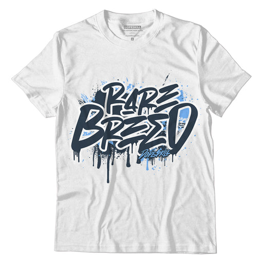 AJ 6 Midnight Navy DopeSkill White T-Shirt Rare Breed Graphic