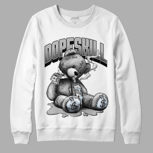 Black Metallic Chrome 6s DopeSkill Sweatshirt Sick Bear Graphic - White