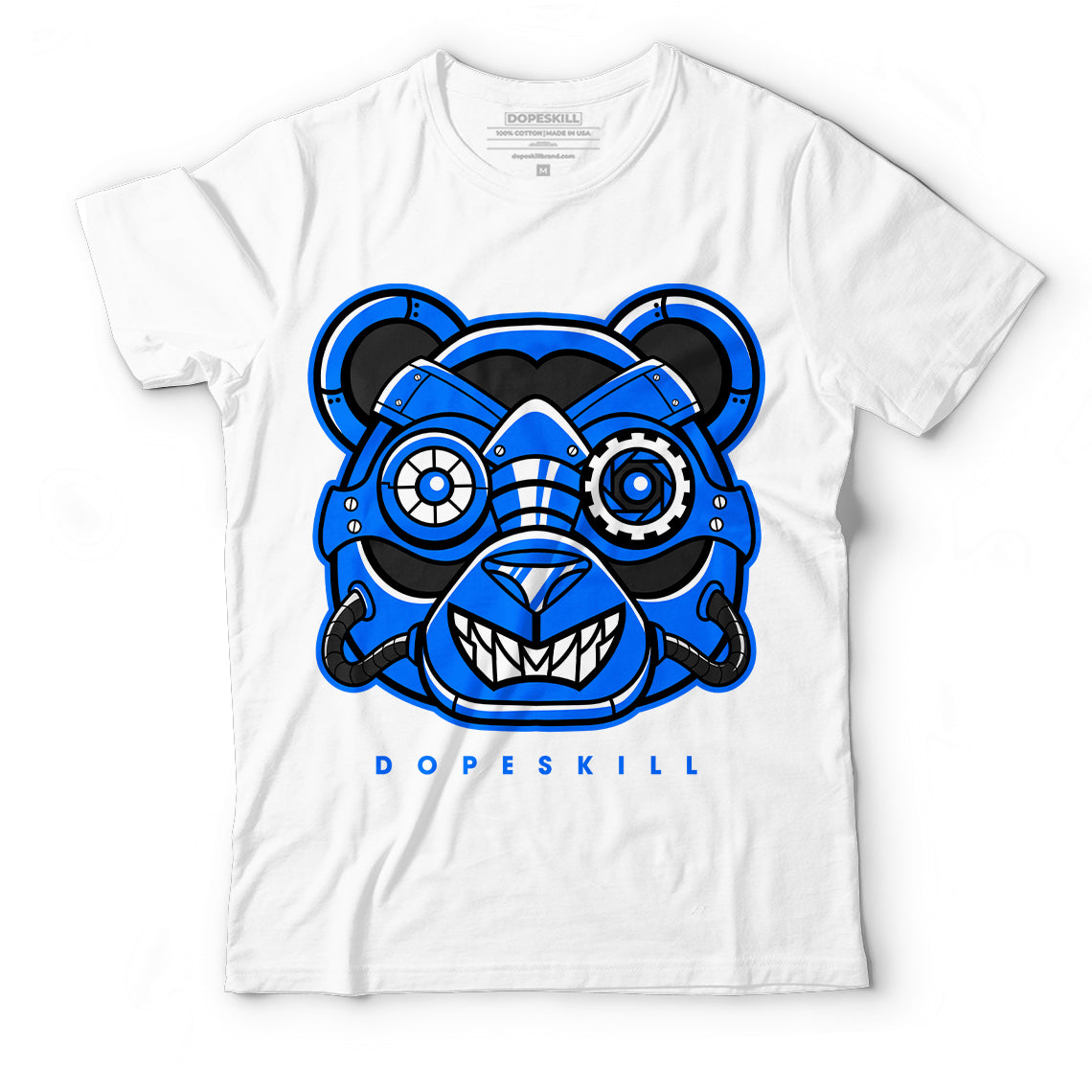 Yz 350 Boost V2 Dazzling Blue DopeSkill T-Shirt Robo Bear Graphic - White 