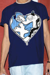 AJ 6 University Blue DopeSkill College Navy T-Shirt Heart AJ 6 Graphic