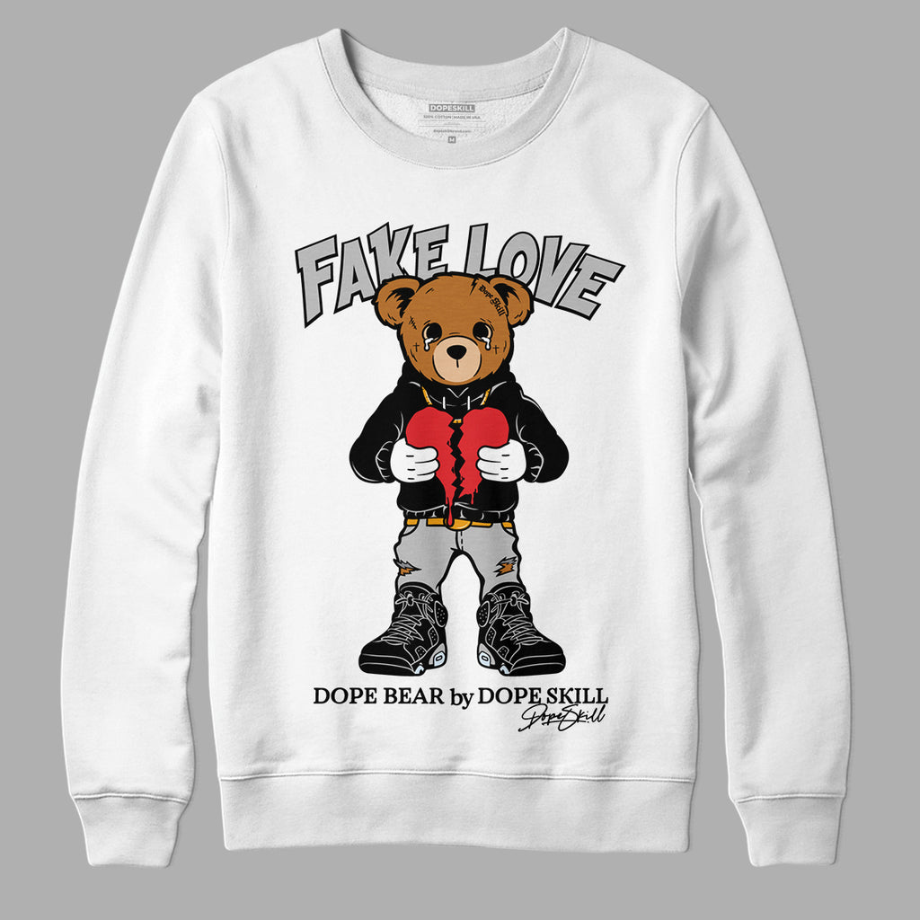 Black Metallic Chrome 6s DopeSkill Sweatshirt Fake Love Graphic - White