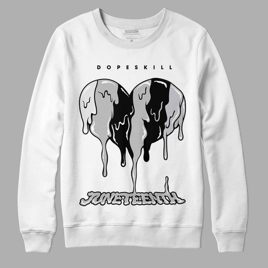 Black Metallic Chrome 6s DopeSkill Sweatshirt Juneteenth Heart Graphic - White