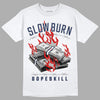 Midnight Navy 4s DopeSkill T-Shirt Slow Burn Graphic - White