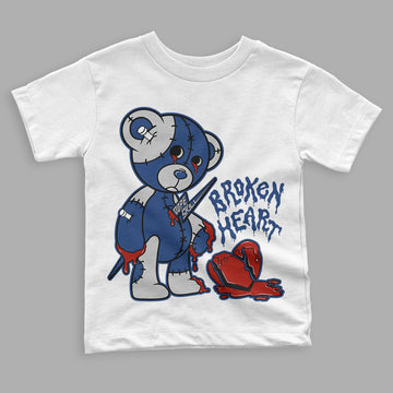 French Blue 13s DopeSkill Toddler Kids T-shirt Broken Heart Graphic