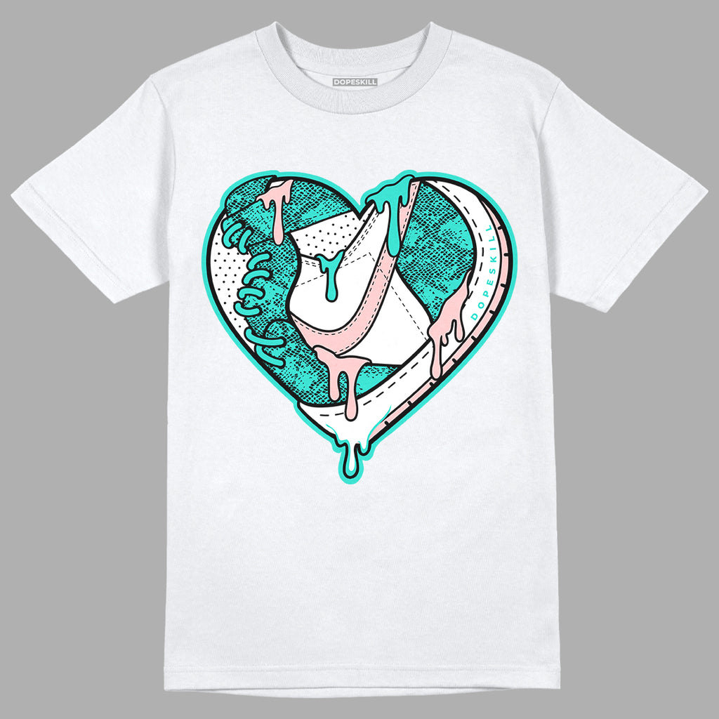 Green Snakeskin Dunk Low DopeSkill T-Shirt Heart Jordan Graphic - White
