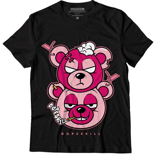 AJ 1 Mid Coral Chalk DopeSkill T-Shirt New Double Bear Graphic