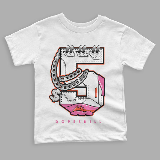 GS Pinksicle 5s DopeSkill Toddler Kids T-shirt No.5 Graphic - White 