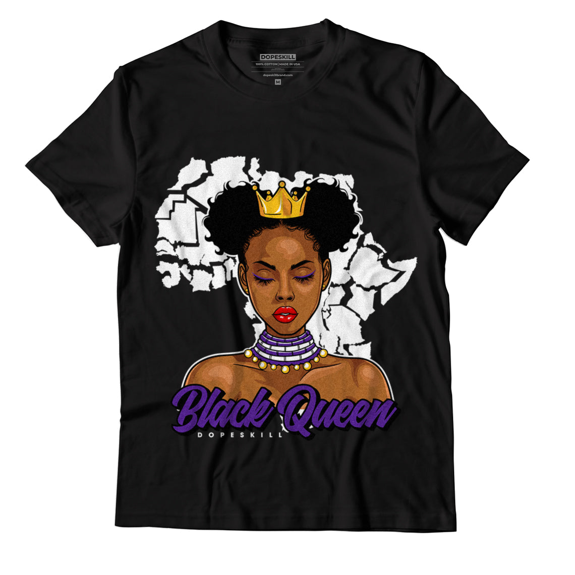 Jordan 3 Dark Iris DopeSkill T-Shirt Black Queen Graphic - Black 