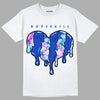 Hyper Royal 12s DopeSkill T-Shirt Slime Drip Heart Graphic - White