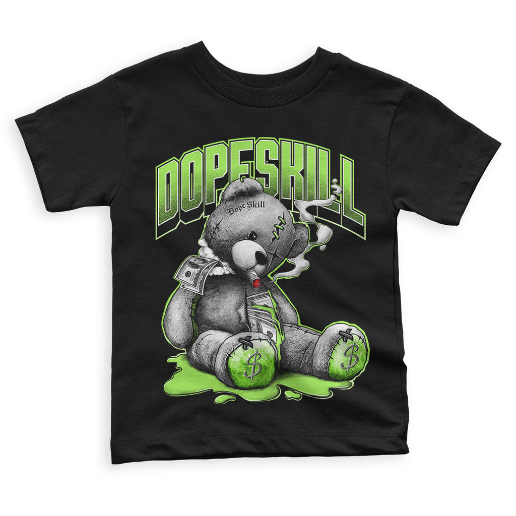 Green Bean 5s DopeSkill Toddler Kids T-shirt Sick Bear Graphic - Black