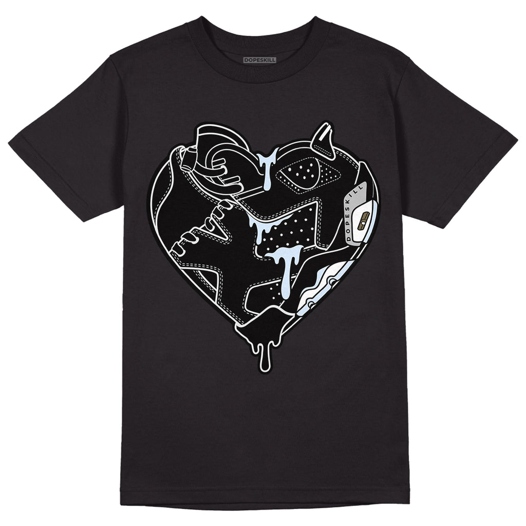 Black Metallic Chrome 6s DopeSkill T-Shirt Heart Jordan 6 Graphic - Black