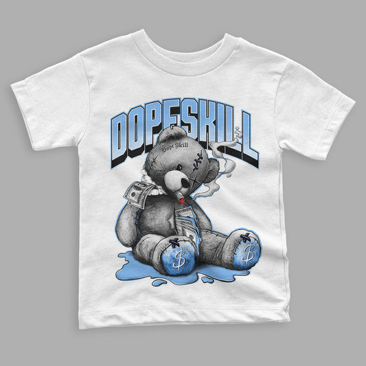 UNC 6s DopeSkill Toddler Kids T-shirt Sick Bear Graphic - White 