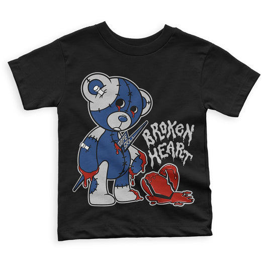 French Blue 13s DopeSkill Toddler Kids T-shirt Broken Heart Graphic