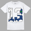 Jordan 13 French Blue DopeSkill T-Shirt No.13 Graphic - White