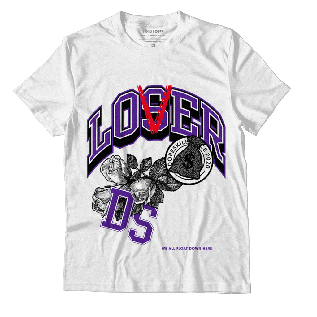 Jordan 3 Dark Iris DopeSkill T-Shirt Loser Lover Graphic - White 