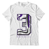 Jordan 3 Dark Iris DopeSkill T-Shirt Number No.3 Graphic - White 