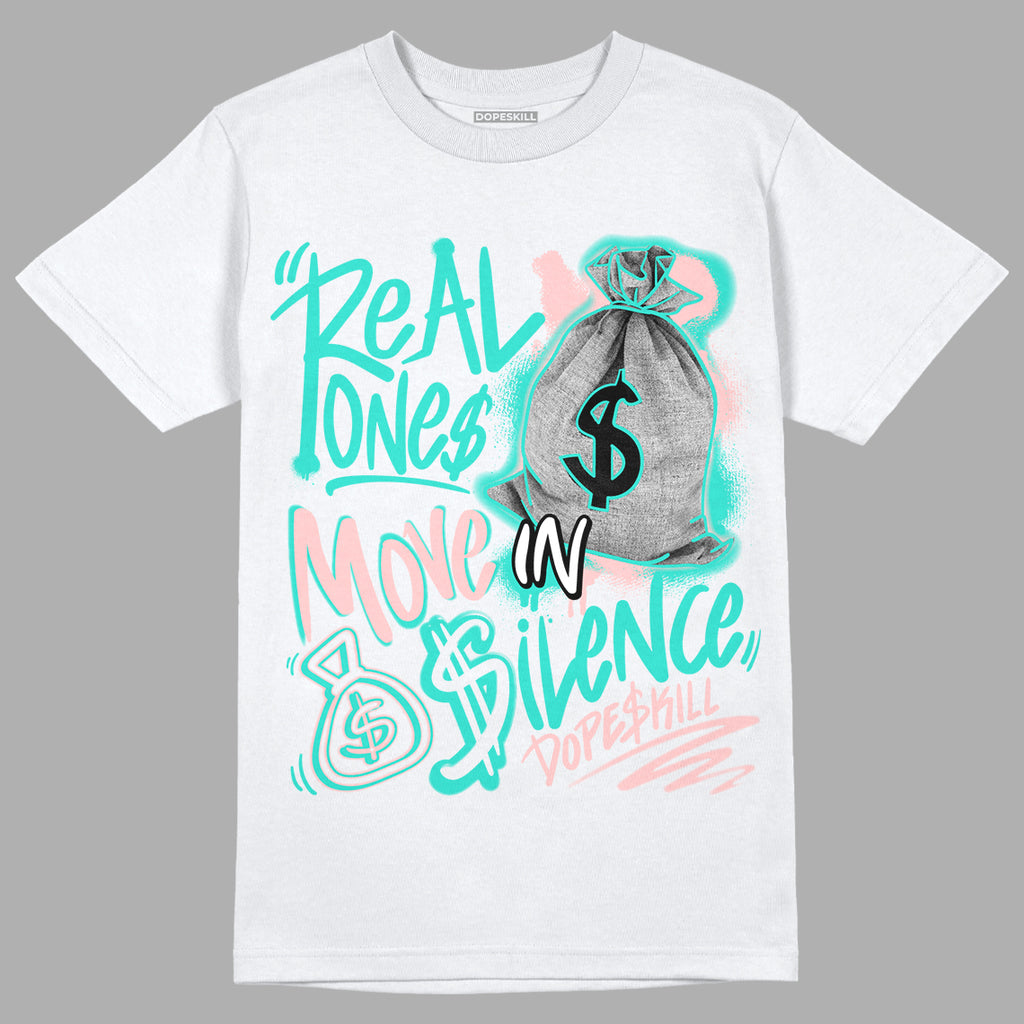 Green Snakeskin Dunk Low DopeSkill T-Shirt Real Ones Move In Silence Graphic - White