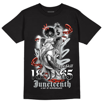 Black Canvas 4s DopeSkill T-Shirt Juneteenth Graphic - Black 