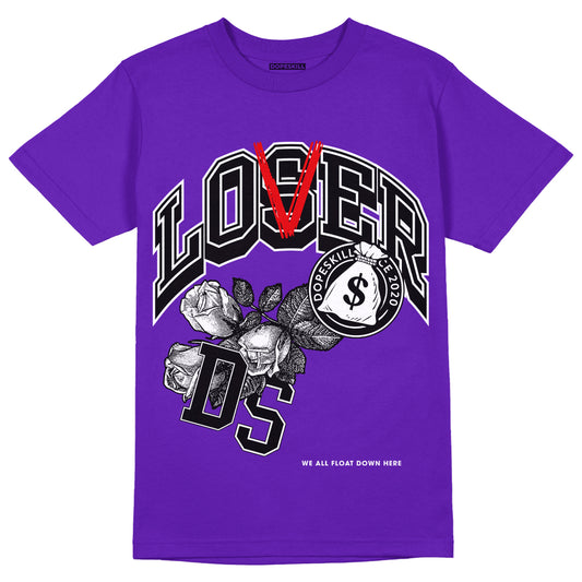 AJ 13 Court Purple DopeSkill Purple T-shirt Loser Lover Graphic