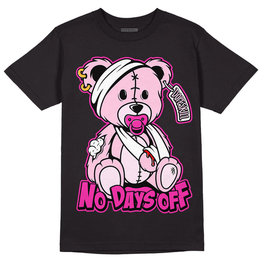 Triple Pink Dunk Low DopeSkill T-Shirt Hurt Bear Graphic - Black