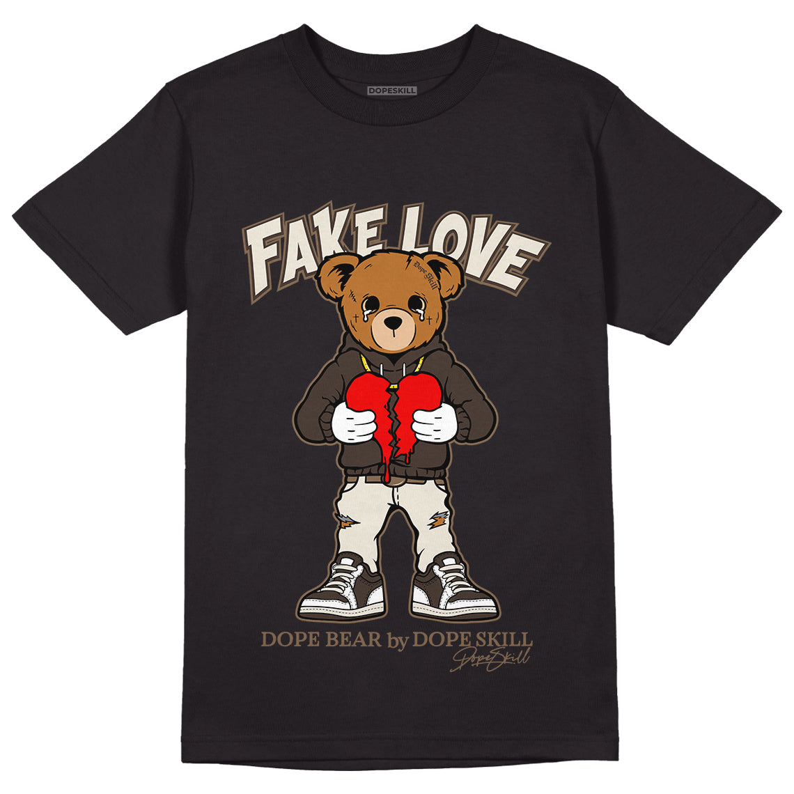 Jordan 1 Low OG “Reverse Mocha” DopeSkill T-Shirt Fake Love Graphic - Black