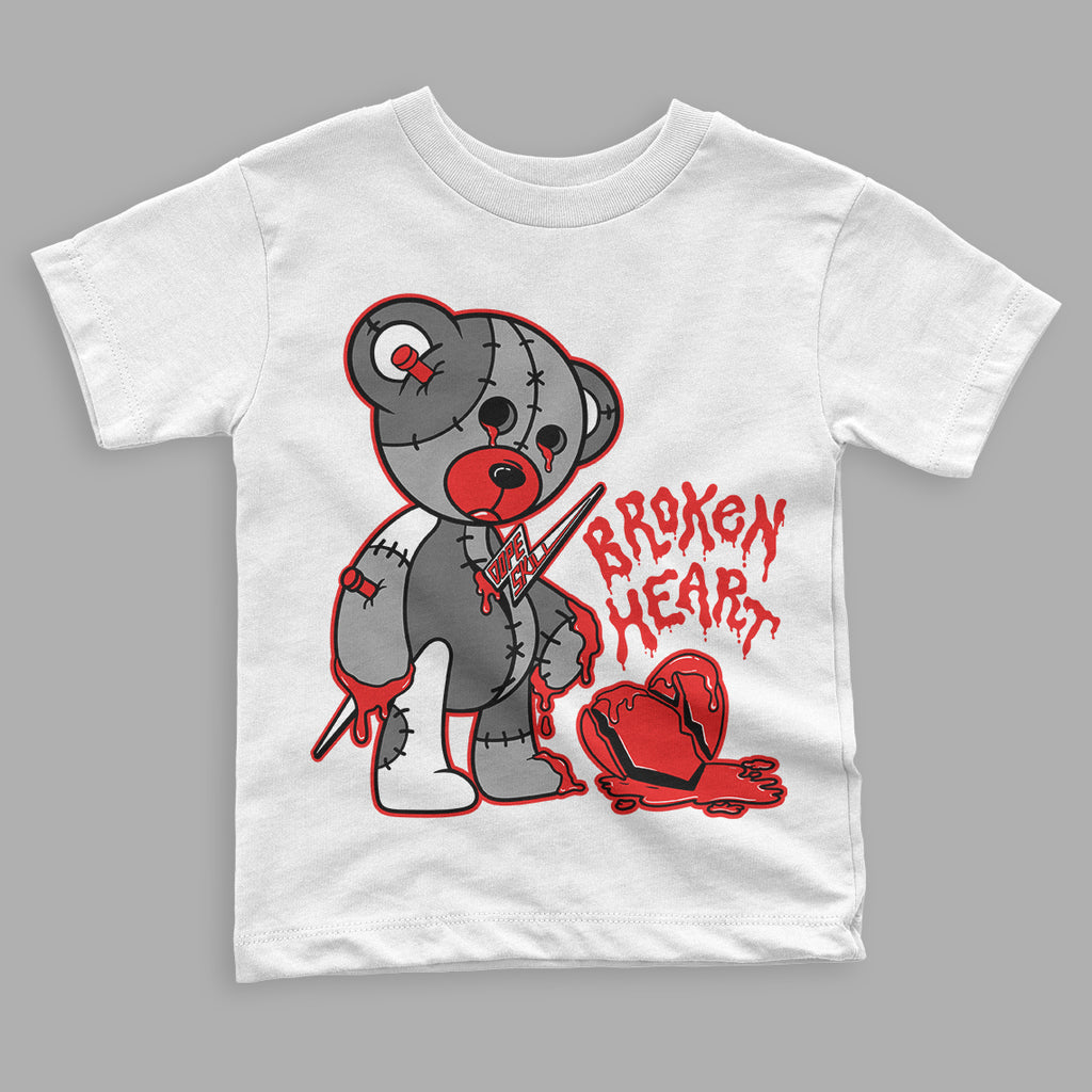 Infrared 4s DopeSkill Toddler Kids T-shirt Broken Heart Graphic - White 