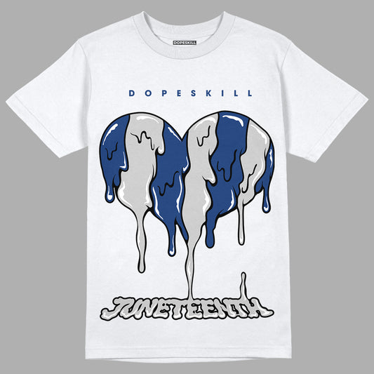 AJ 13 French Blue DopeSkill T-Shirt Juneteenth Heart Graphic