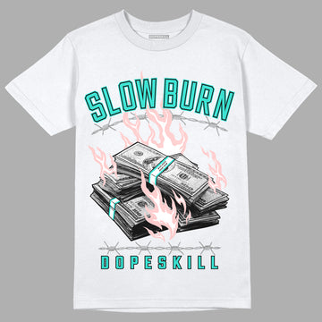 Green Snakeskin Dunk Low DopeSkill T-Shirt Slow Burn Graphic - White