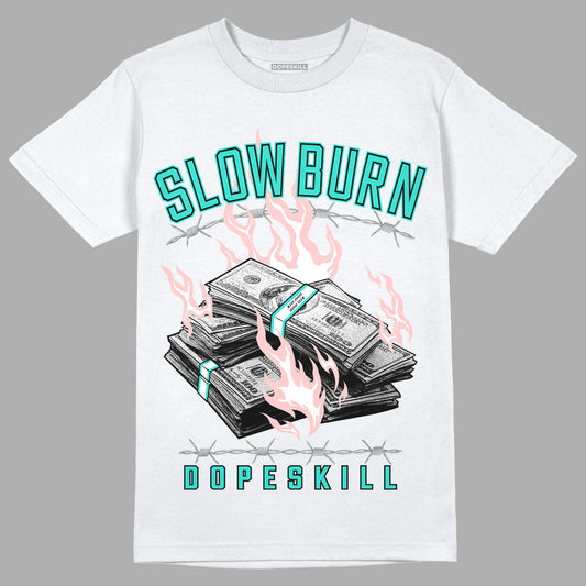 Green Snakeskin Dunk Low DopeSkill T-Shirt Slow Burn Graphic - White