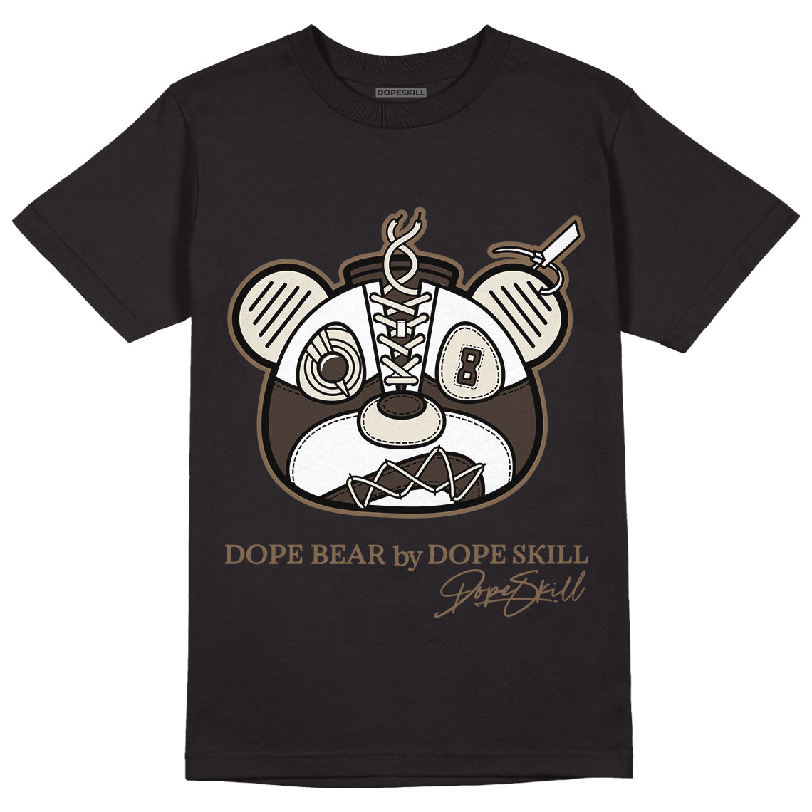 Jordan 1 Low OG “Reverse Mocha” DopeSkill T-Shirt Sneaker Bear Head Graphic - Black