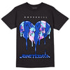 Hyper Royal 12s DopeSkill T-Shirt Juneteenth Heart Graphic - Black