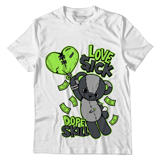 Jordan 5 Green Bean DopeSkill T-Shirt Love Sick Graphic - White 