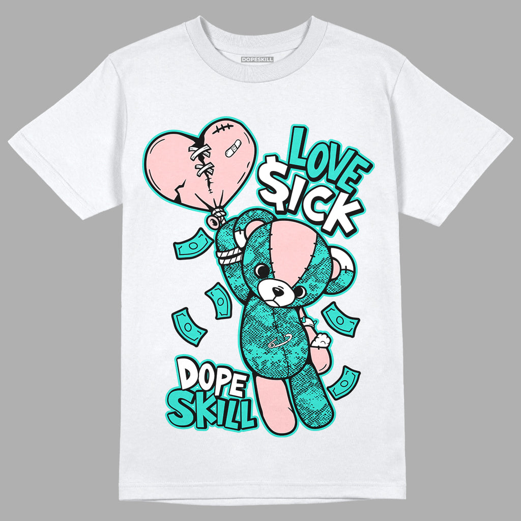 Green Snakeskin Dunk Low DopeSkill T-Shirt Love Sick Graphic - White