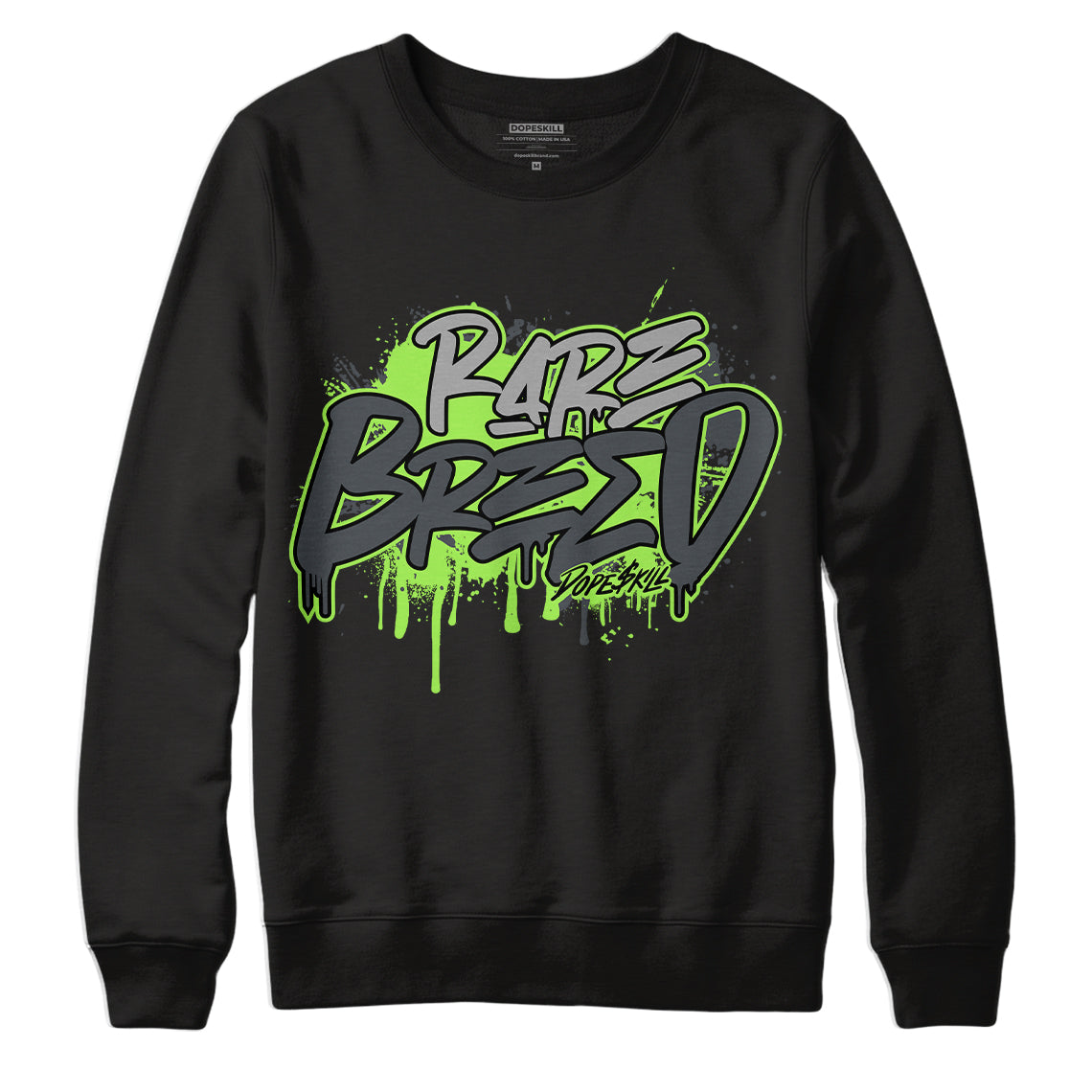 Jordan 5 Green Bean DopeSkill Sweatshirt Rare Breed Graphic - Black