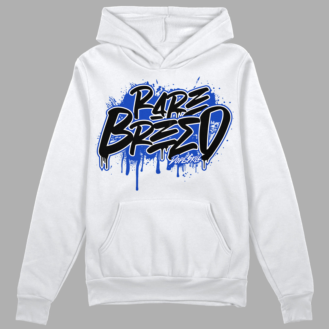 Hyper Royal 12s DopeSkill Hoodie Sweatshirt Rare Breed Graphic - White