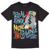 Denim 1s Retro High DopeSkill T-Shirt Real Ones Move In Silence Graphic - Black