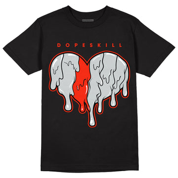  Black Canvas 4s DopeSkill T-Shirt Slime Drip Heart Graphic - Black