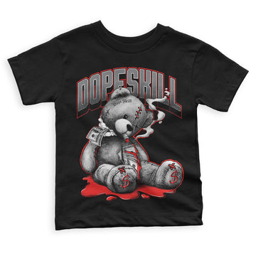 Infrared 4s DopeSkill Toddler Kids T-shirt Sick Bear Graphic - Black