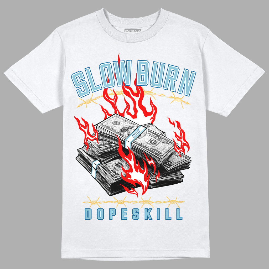 Denim 1s Retro High DopeSkill T-Shirt Slow Burn Graphic - White 