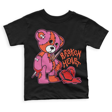 GS Pinksicle 5s DopeSkill Toddler Kids T-shirt Broken Heart Graphic - Black