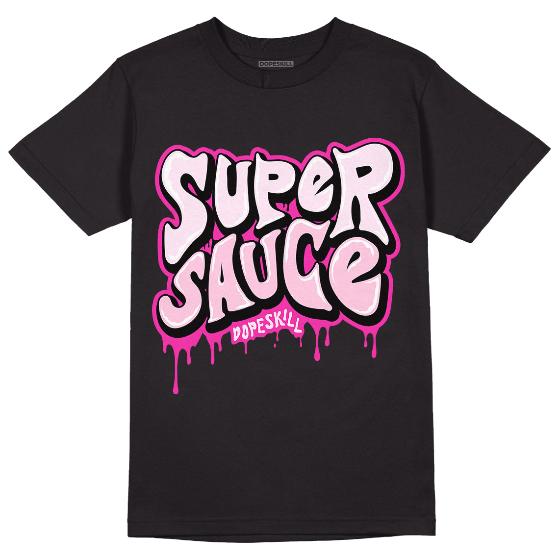 Triple Pink Dunk Low DopeSkill T-Shirt Super Sauce Graphic - Black