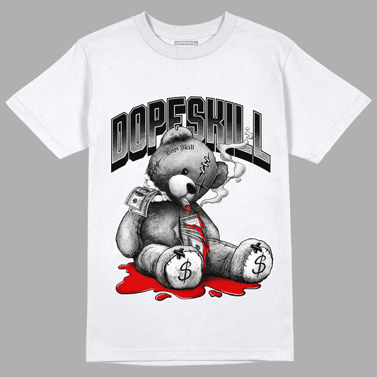 Dunk Low Panda White Black DopeSkill T-Shirt Sick Bear Graphic - White 