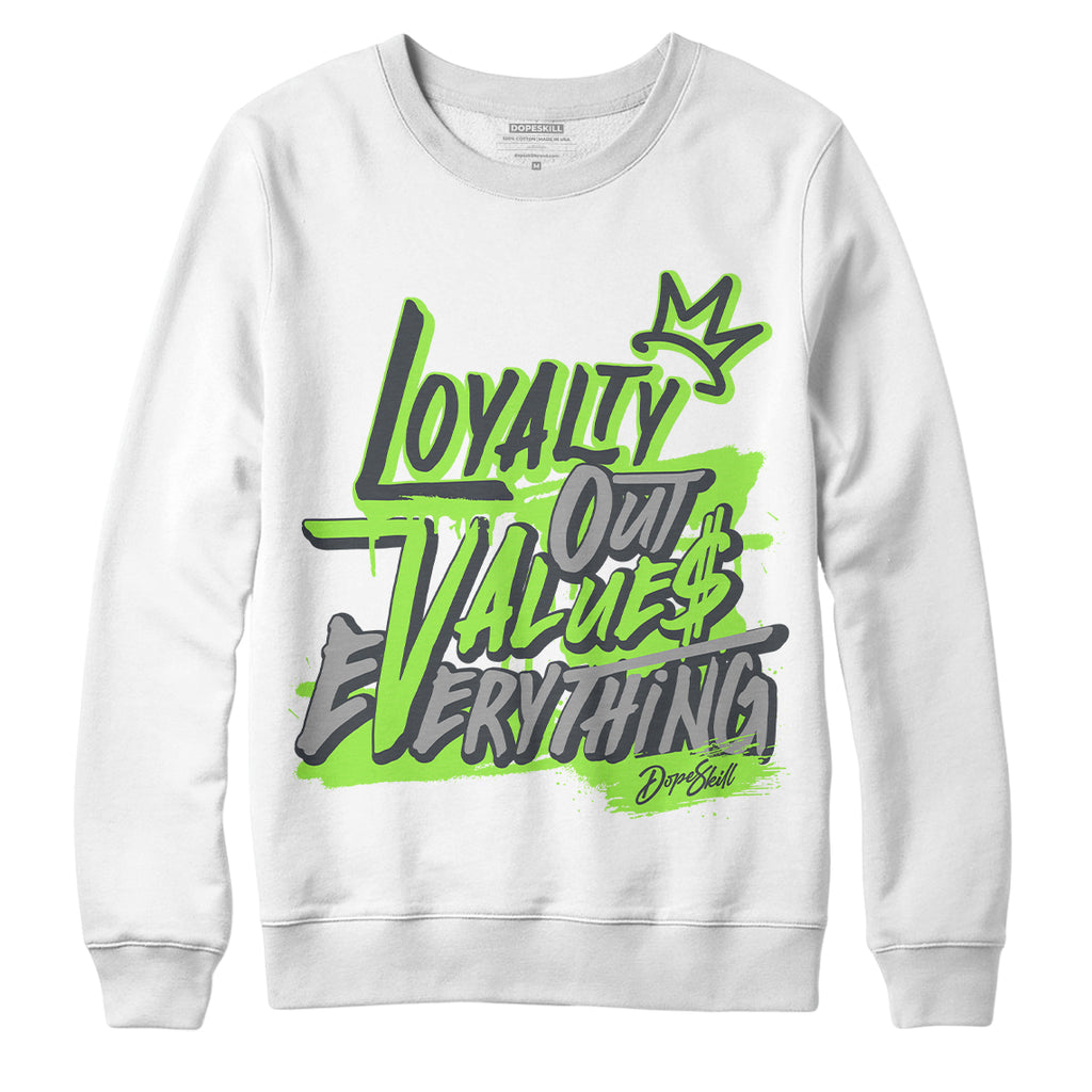 Jordan 5 Green Bean DopeSkill Sweatshirt LOVE Graphic - White 