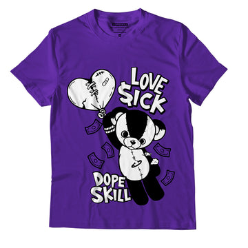 AJ 13 Court Purple DopeSkill Purple T-shirt Love Sick Graphic