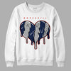 Midnight Navy 4s DopeSkill Sweatshirt Slime Drip Heart Graphic - White