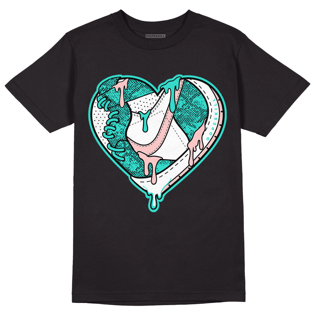 Green Snakeskin Dunk Low DopeSkill T-Shirt Heart Jordan Graphic - Black