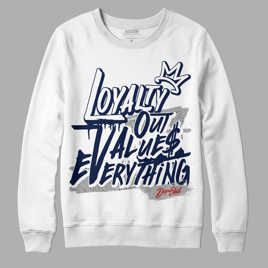 Midnight Navy 4s DopeSkill Sweatshirt LOVE Graphic - White