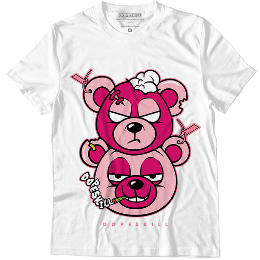 AJ 1 Mid Coral Chalk DopeSkill T-Shirt New Double Bear Graphic