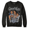 Midnight Navy 4s DopeSkill Sweatshirt Queen Of Hustle Graphic - Black